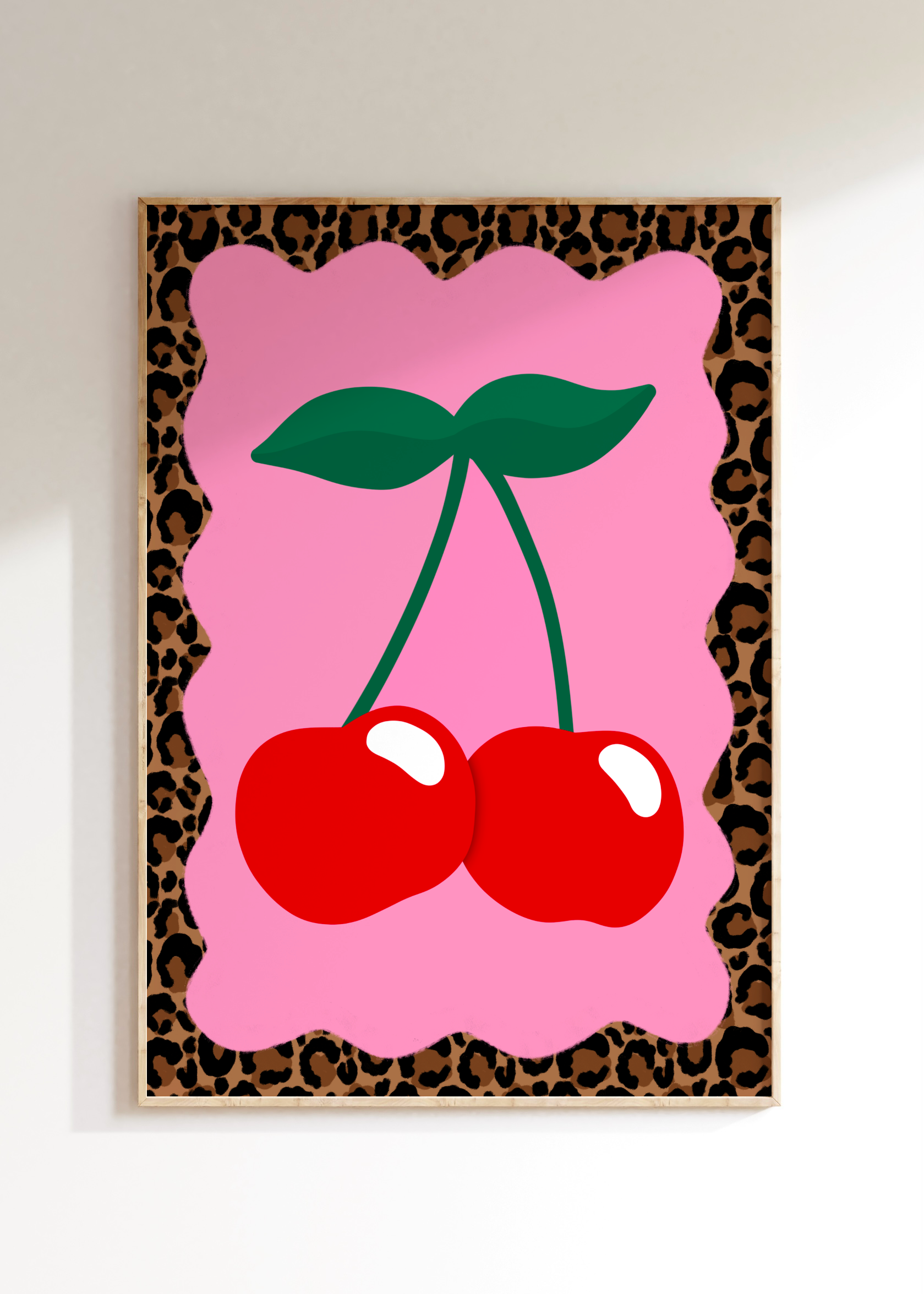 Leopard Wavy Cherry Art Print