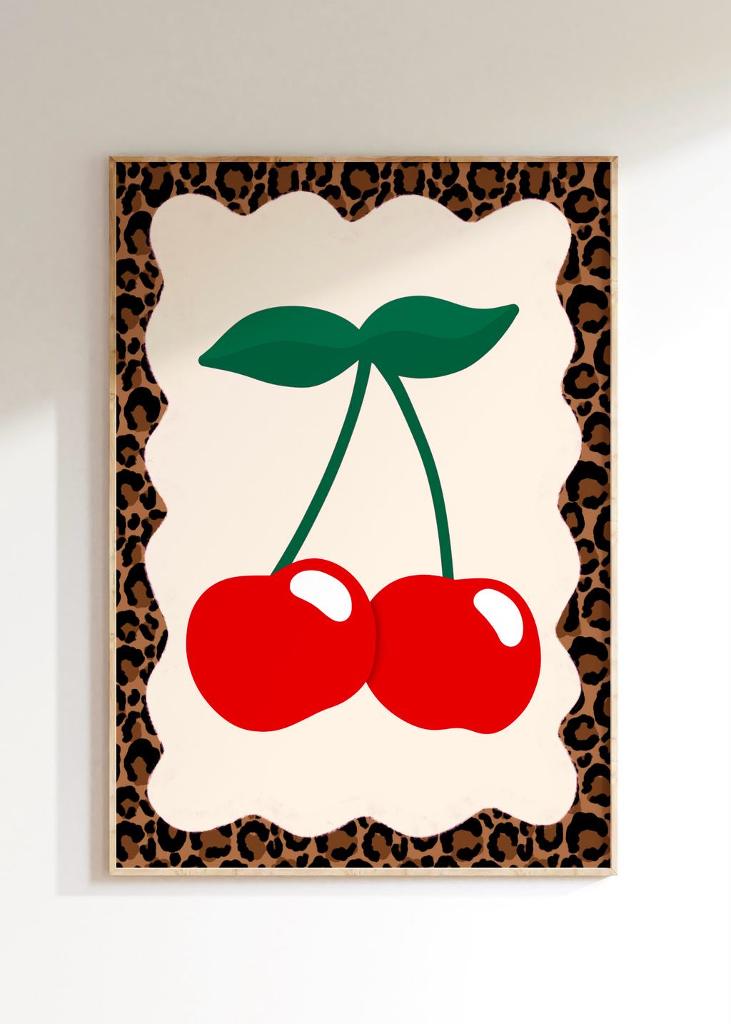 Leopard Wavy Cherry Art Print