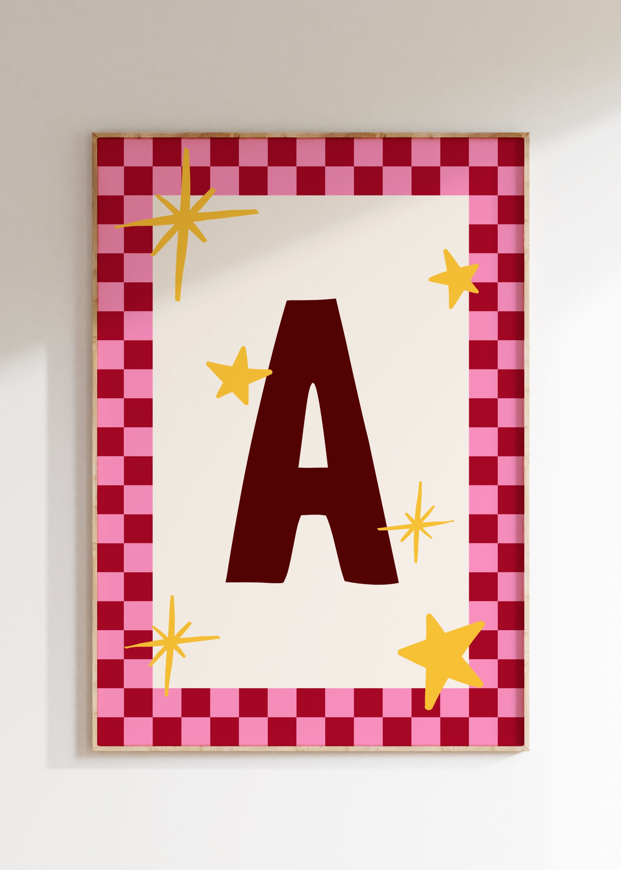Custom Checkerboard Initial Art Print
