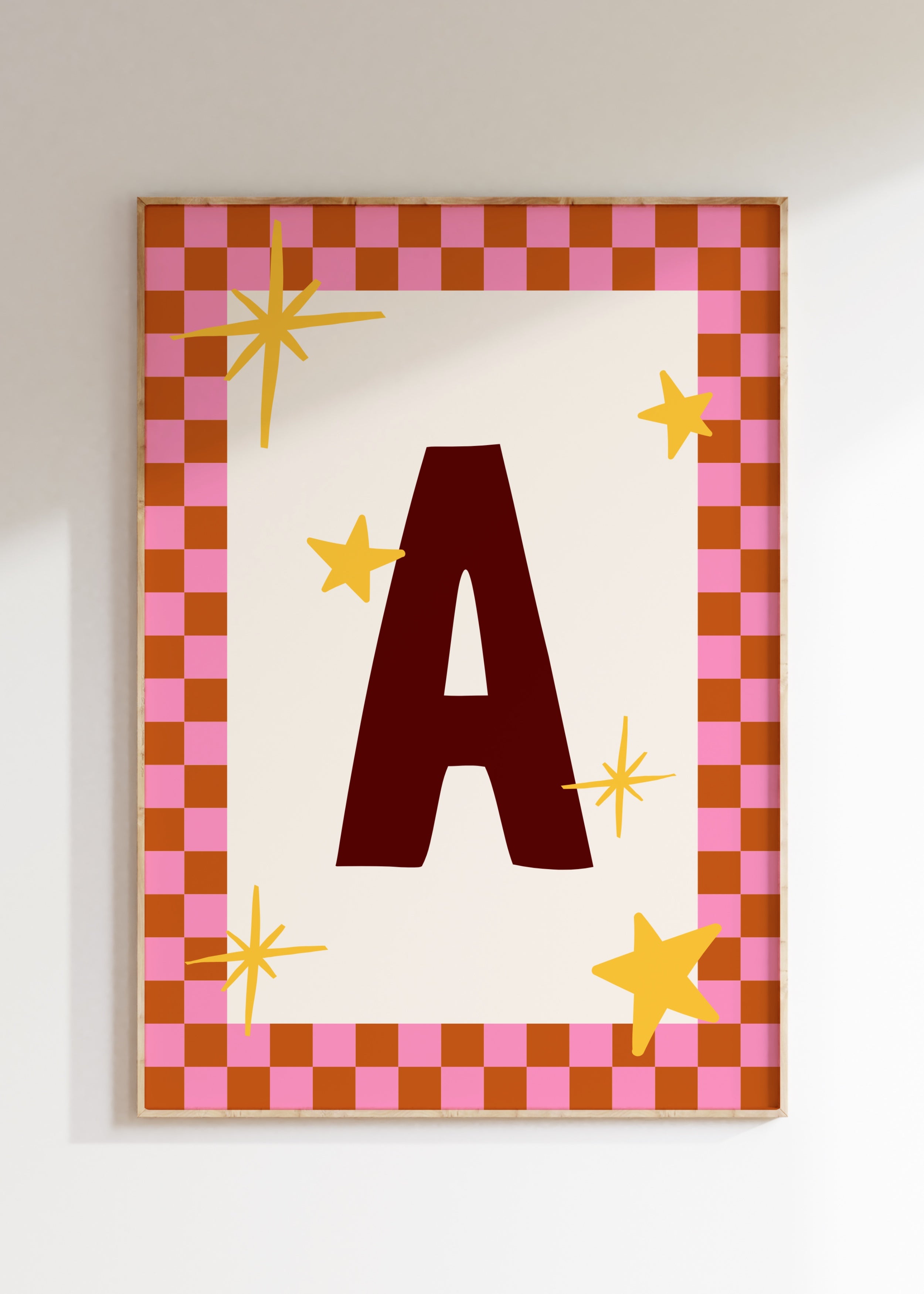 Custom Checkerboard Initial Art Print