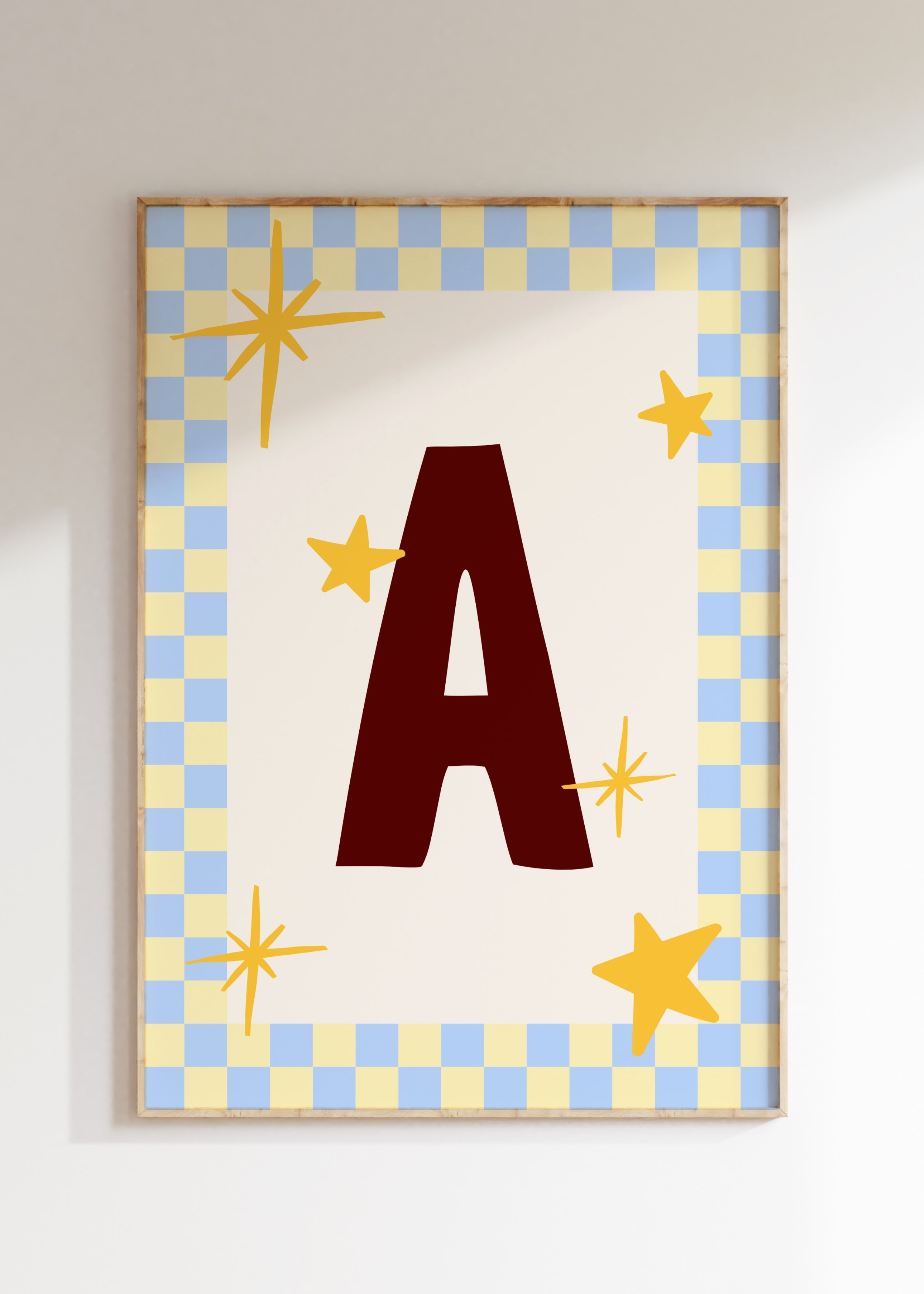 Custom Checkerboard Initial Art Print