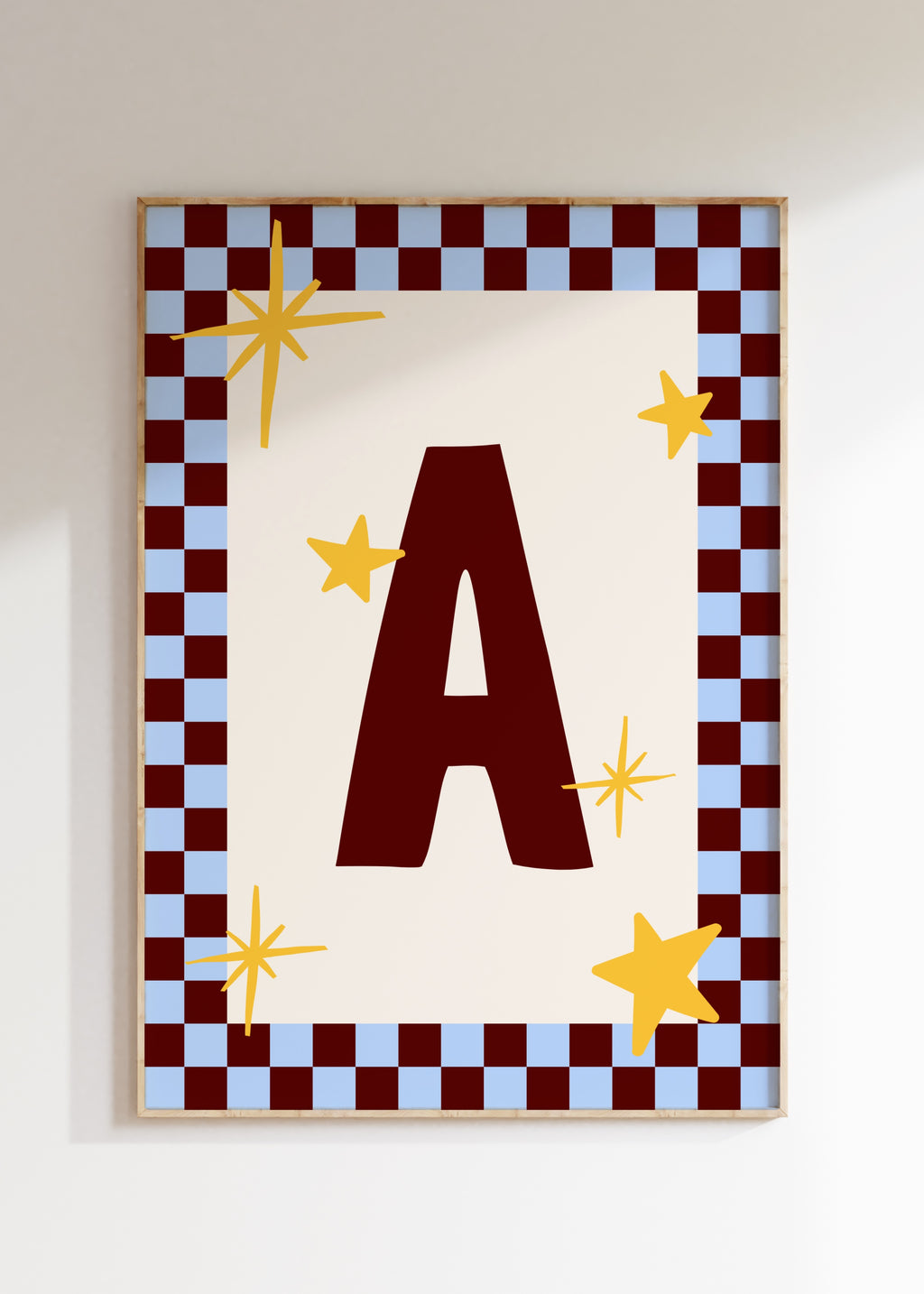 Custom Checkerboard Initial Art Print