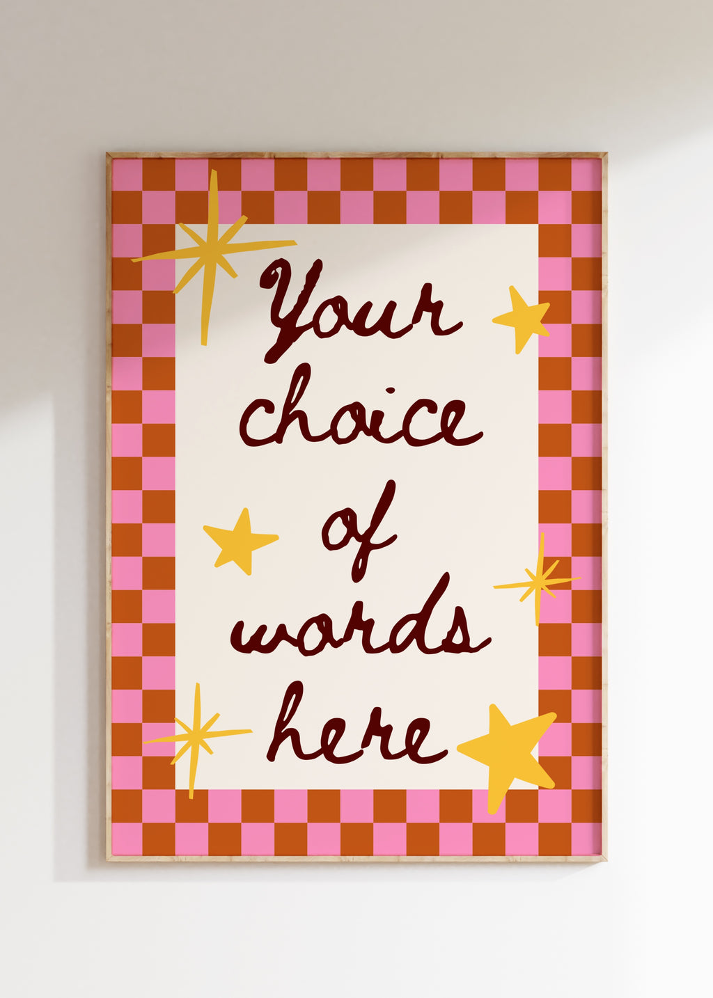 Custom Checkerboard Word Art Print