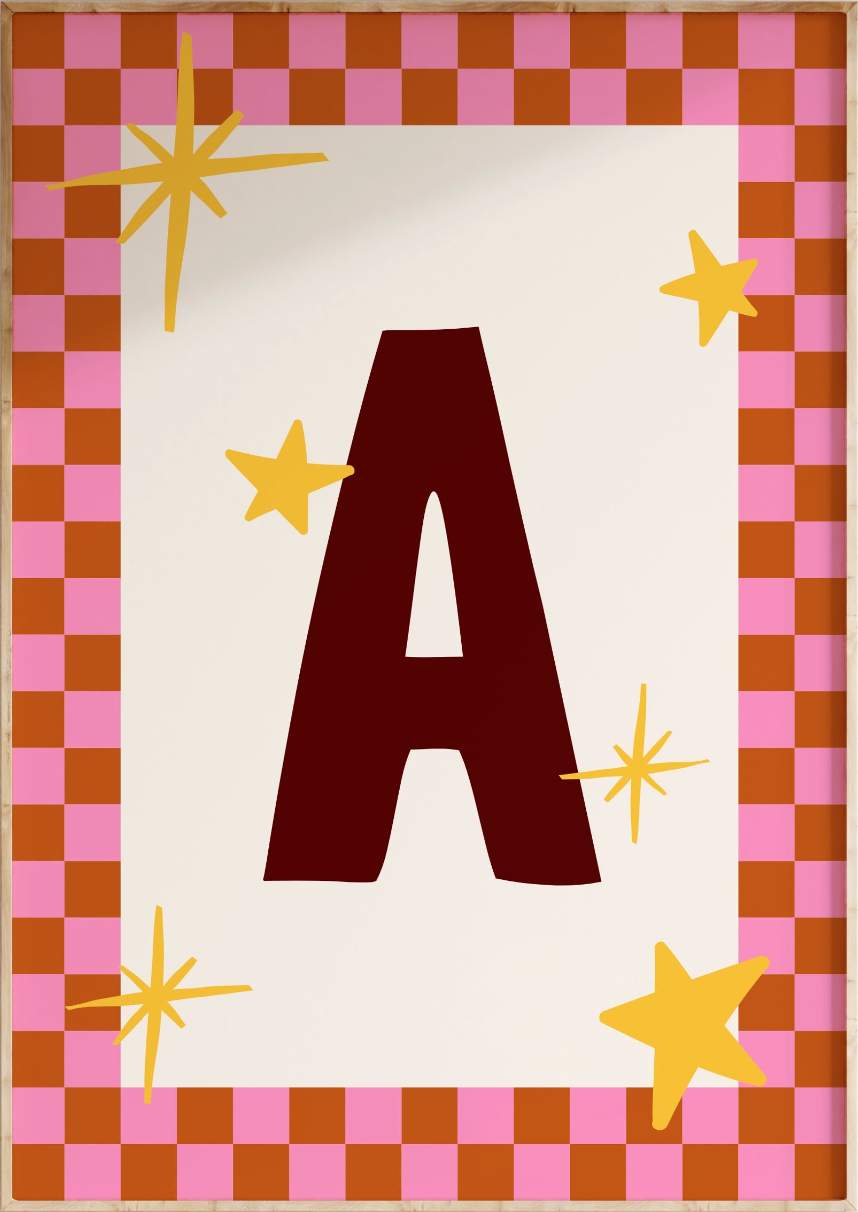 Custom Checkerboard Initial Art Print