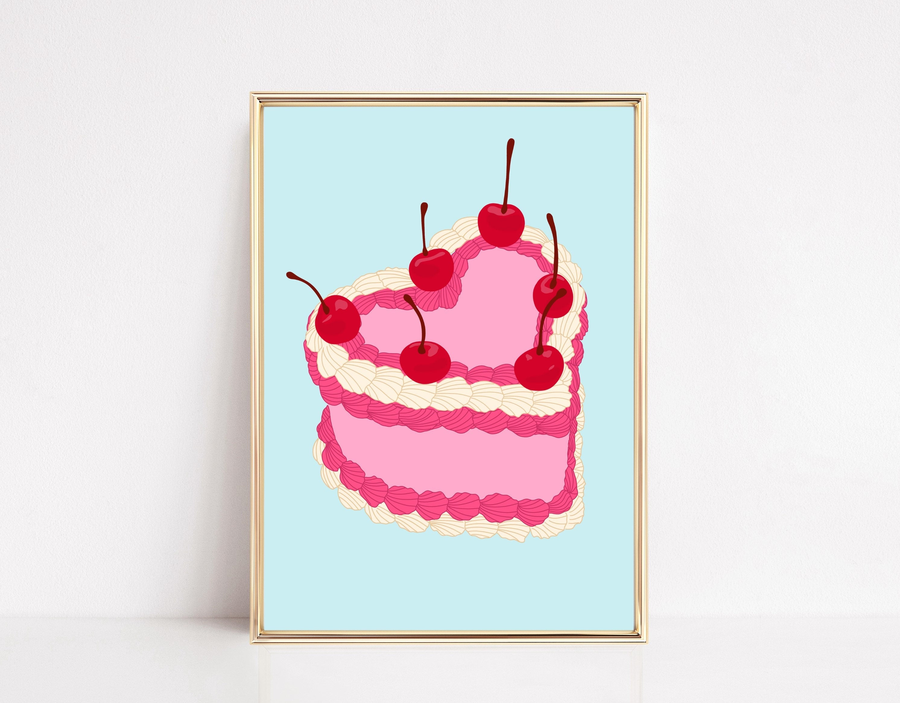 Heart Cake Art Print