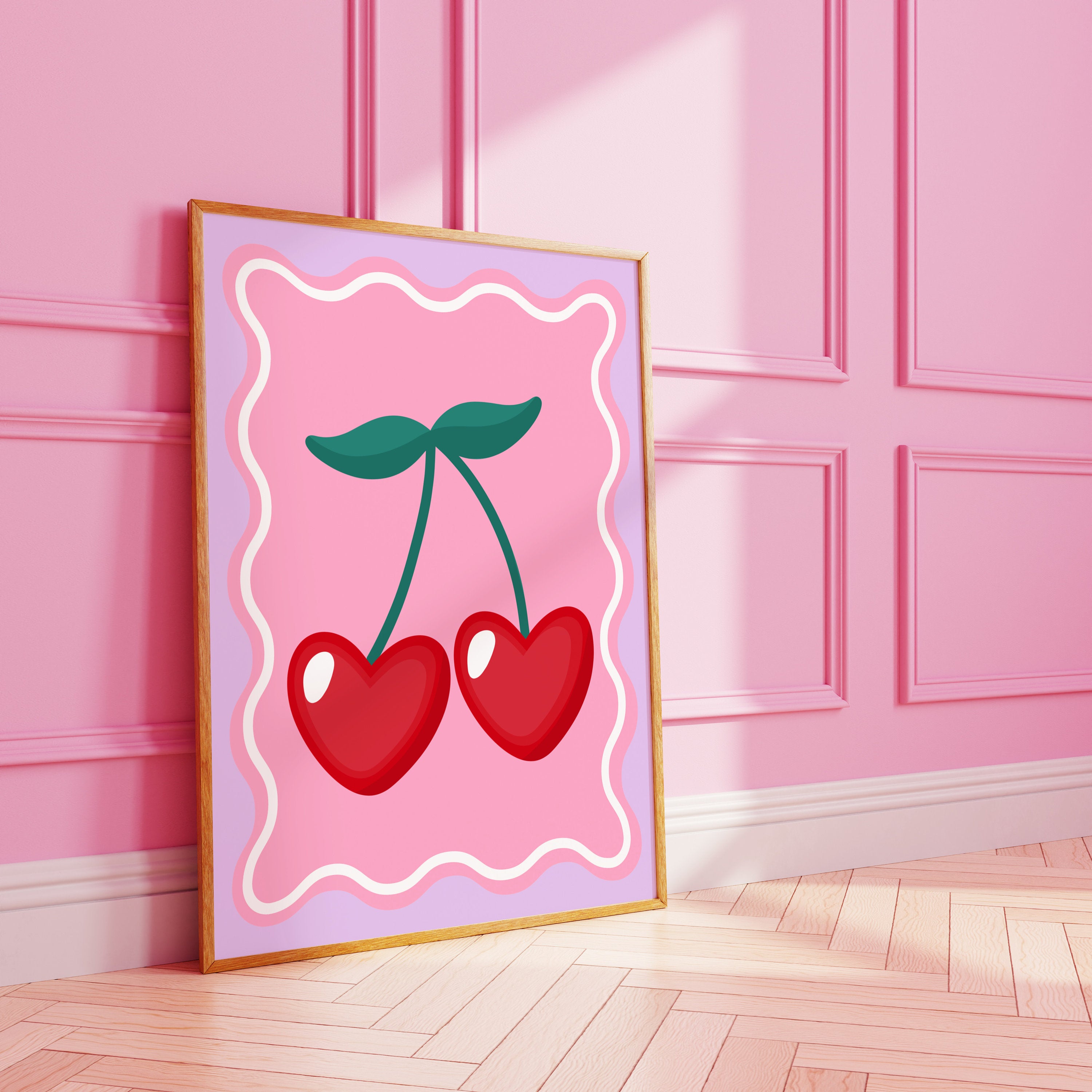 Wavy Cherries Art Print